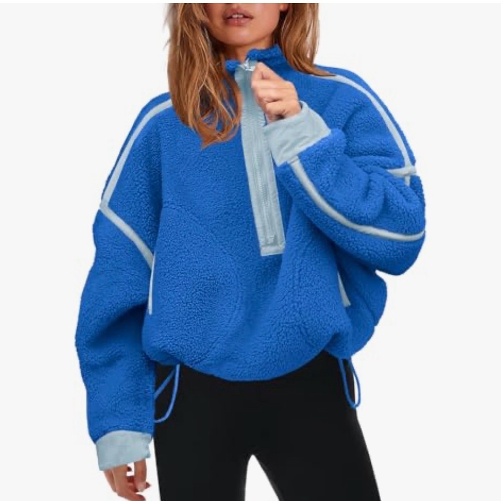 Cozy Blue Sherpa Fleece Half-Zip Pullover